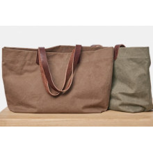 Men′s Large-Capacity Neutral Tote Bag Casual Canvas Handbag
